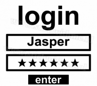 Login deursticker