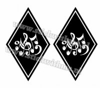 Hoekschild stickers - music