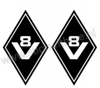Hoekschild stickers - V8
