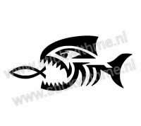 Haai met Ichtus vis